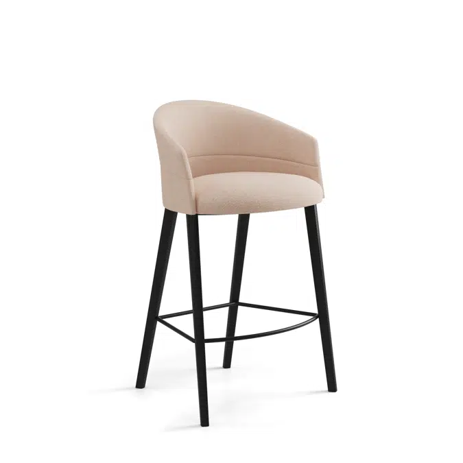 Copa Counter Stool Four Wooden Legs Base