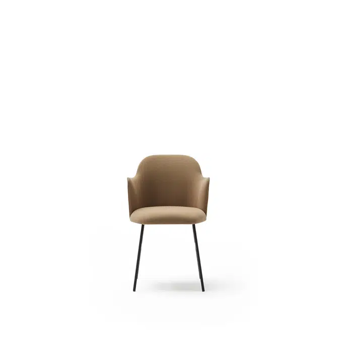 Aleta Chair - Four metal legs base with armrest