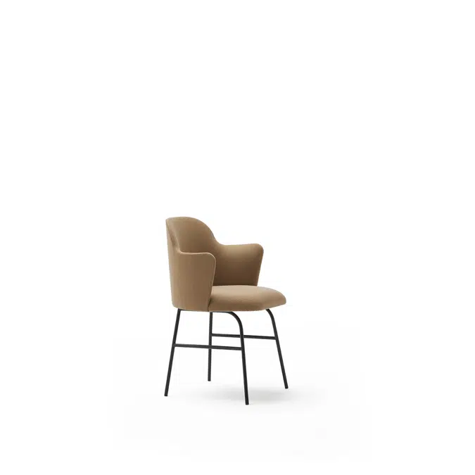 Aleta Chair - Four metal legs base with armrest