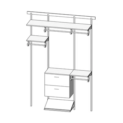 imagem para ShelfTrack EVO Adjustable Wood  60 inch Solid Wood Melamine Shelving Sample