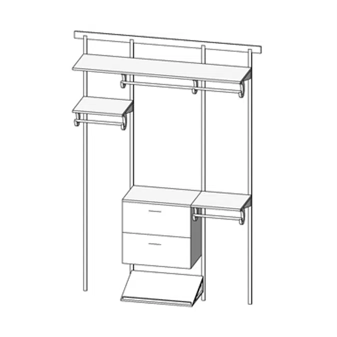 ShelfTrack EVO Adjustable Wood  60 inch Solid Wood Melamine Shelving Sample