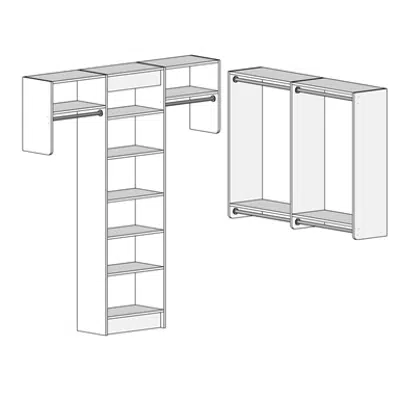 kuva kohteelle MasterSuite Closet Custom Series Walk-In Standard 6x8 Shelf Tower