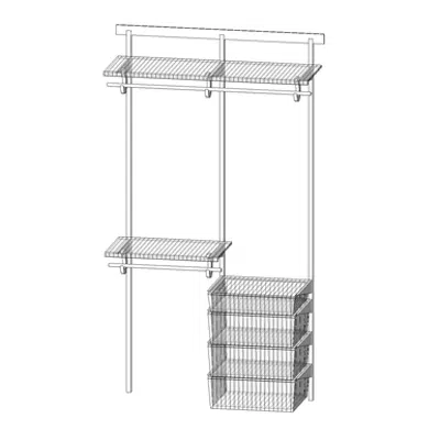 Adjustable Ventilated Wire Closet & Storage Systems, SHELFTRACK 48" Wardrobe图像