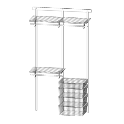 imagem para Adjustable Ventilated Wire Closet & Storage Systems, SHELFTRACK 48" Wardrobe