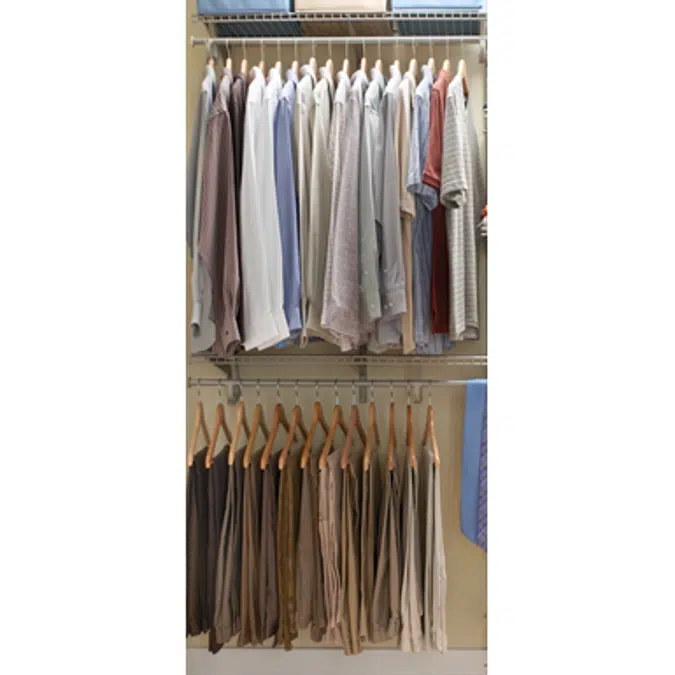 Adjustable Ventilated Wire Closet & Storage Systems, SHELFTRACK 48" Wardrobe