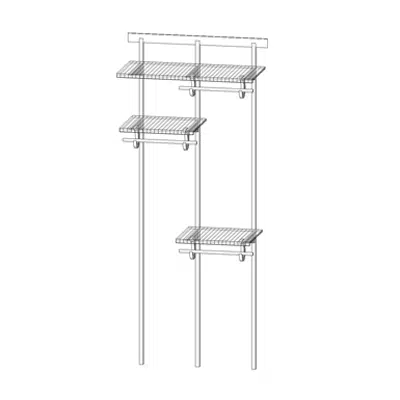 รูปภาพสำหรับ Adjustable Ventilated Wire Closet & Storage Systems, SHELFTRACK 36" Wardrobe