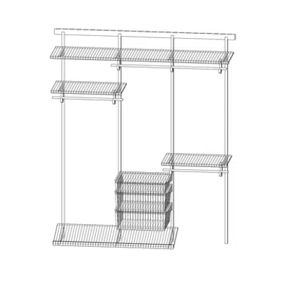 Image for Adjustable Ventilated Wire Closet & Storage Systems, SHELFTRACK 72" Wardrobe