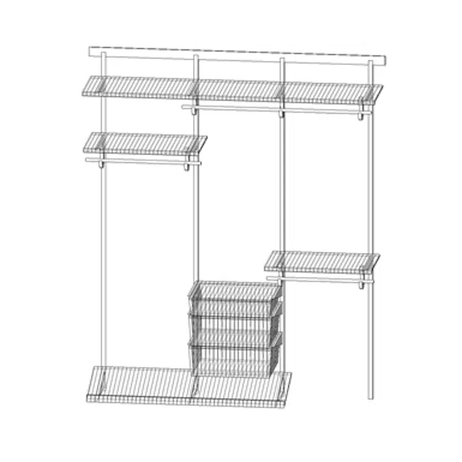 Adjustable Ventilated Wire Closet & Storage Systems, SHELFTRACK 72" Wardrobe