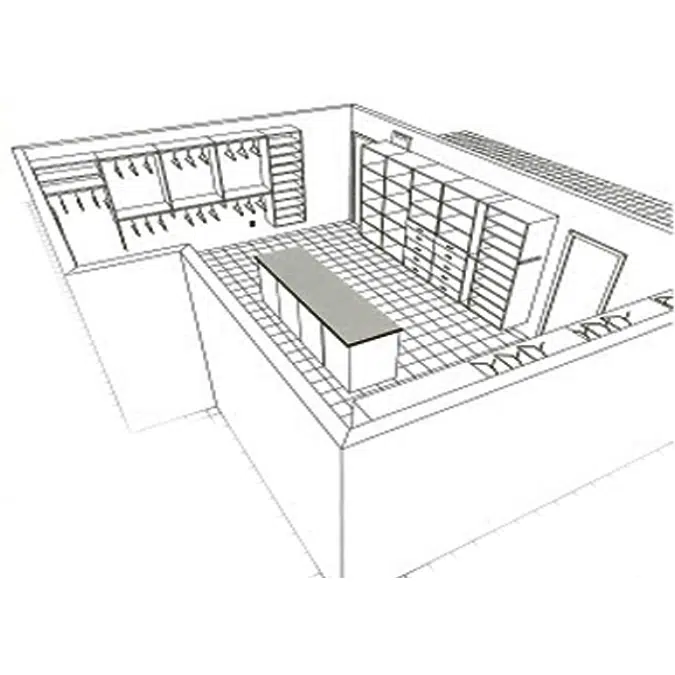 ShelfTrack EVO Walk-in Closet Custom Adjustable Solid Wood Melamine Shelving Sample Layout