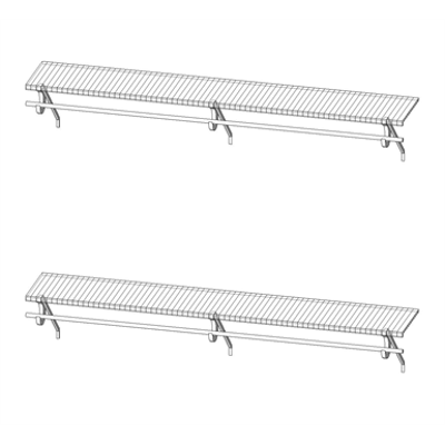 imagem para Fixed Ventilated Wire Shelving, The Double Wardrobe System