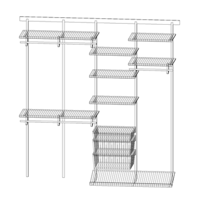 imagem para Adjustable Ventilated Wire Closet & Storage Systems, SHELFTRACK 84in Wardrobe