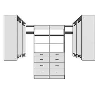 billede til MasterSuite Closet Custom Series Walk-In Standard 8x8 Drawer Tower