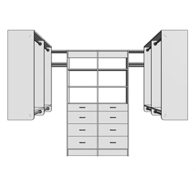 MasterSuite Closet Custom Series Walk-In Standard 8x8 Drawer Tower