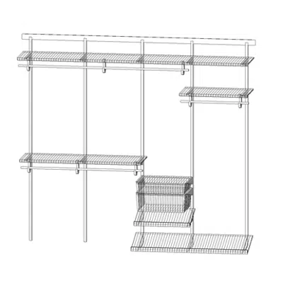 Зображення для Adjustable Ventilated Wire Closet & Storage Systems, SHELFTRACK 96in Wardrobe