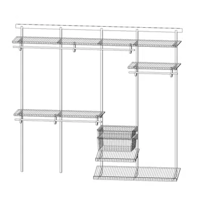 Image for Adjustable Ventilated Wire Closet & Storage Systems, SHELFTRACK 96in Wardrobe