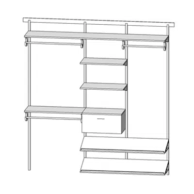 画像 ShelfTrack EVO Adjustable Wood  84 inch Solid Wood Melamine Shelving Sample - Copy