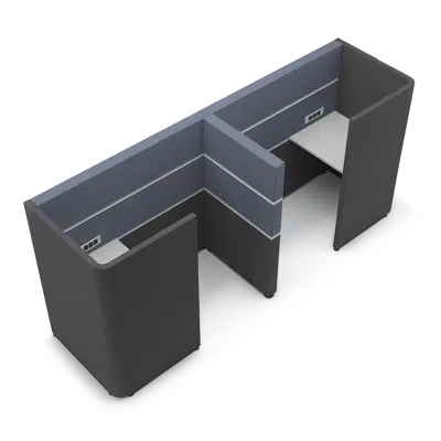 画像 Cubbi Booths with 800mm MFC work surface & bench