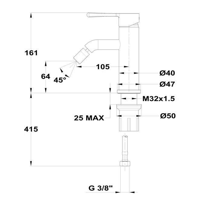 Origehm Single Lever Bidet Mixer