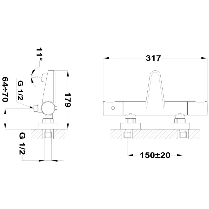 Manacor Thermostatic Bath-Shower Mixer