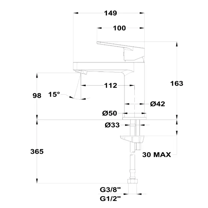Manacor M Single Lever Washbasin Mixer