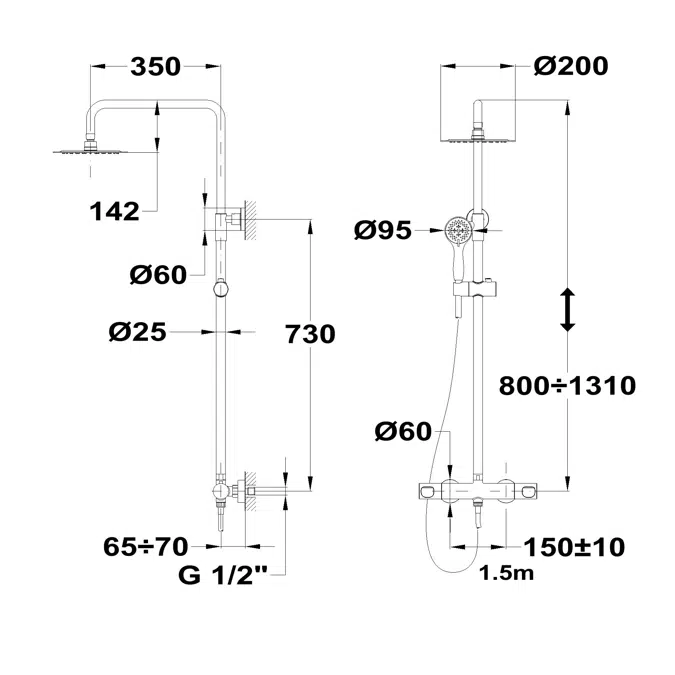 Manacor Dual-Control Shower System