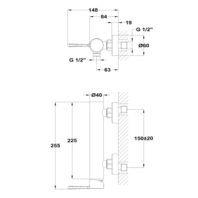 Origehm Shower Mixer with Shower Set