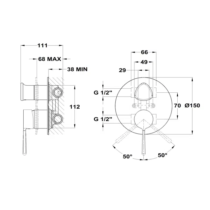 Origehm 2-Way Concealed Shower Mixer