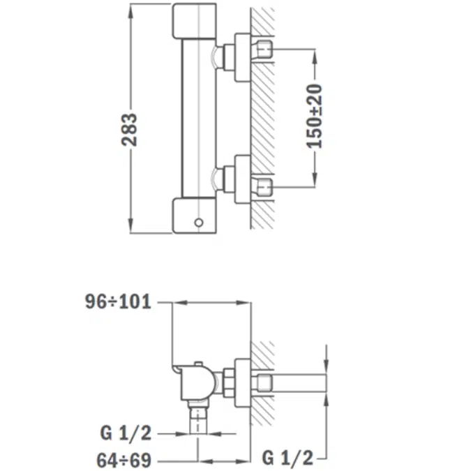 FORMENTERA thermostatic shower mixer