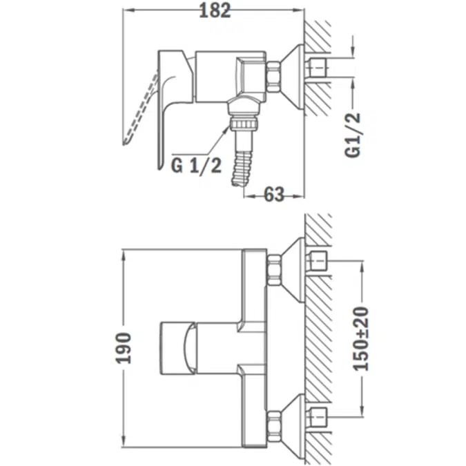 CALVIA shower mixer (no shower set)