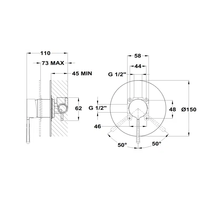 Origehm 1-Way Concealed Shower Mixer
