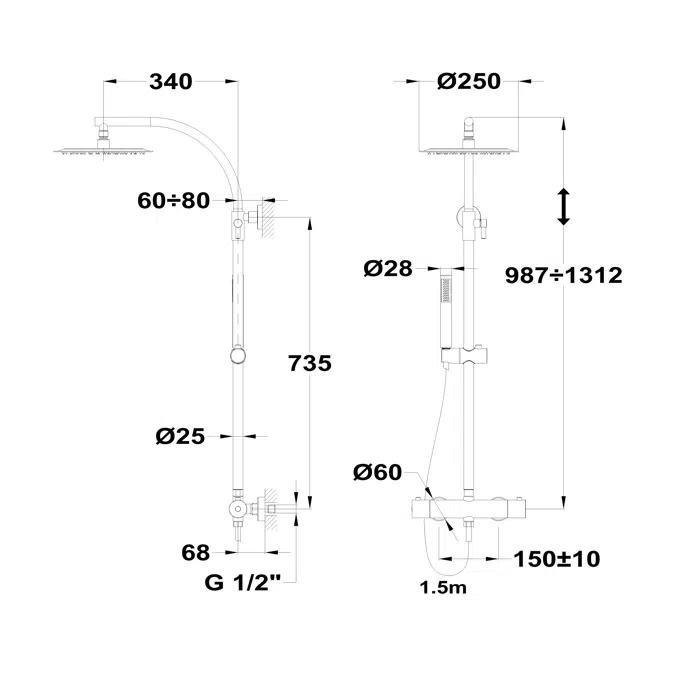 Origehm Thermostatic Shower System