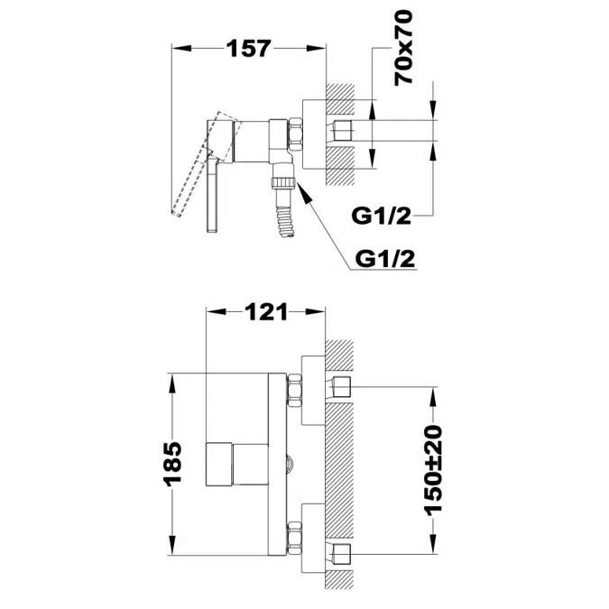 Dessin Shower Mixer with Shower Set