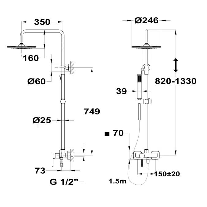 Dessin Single-Lever Shower System