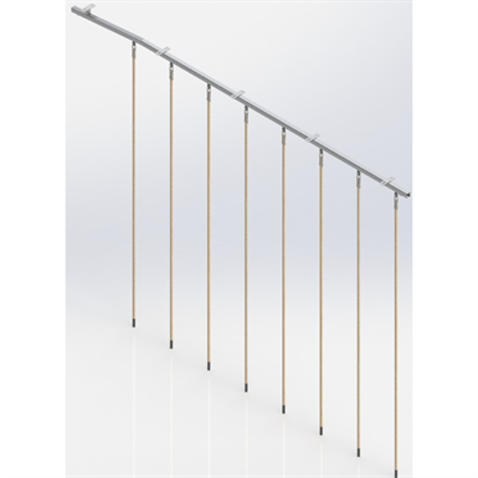 BIM objects Free download! Ceiling Mounted Rope Trackway, 8 ropes