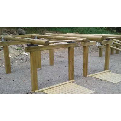 Wooden Outdoor Gym  Shoulder Press图像