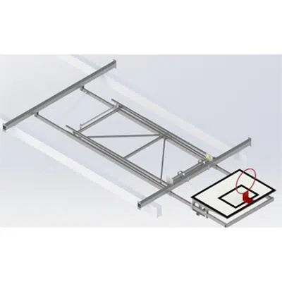 Image for Roof Mounted Matchplay Basketball Goal 8,1-8,5m, Timber backboard 1200x900 mm Forward hoisted