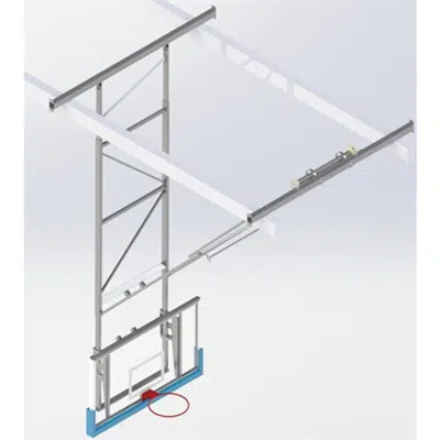 Roof Mounted Matchplay Basketball Goal 7,6-8,1m, Acrylic backboard 1800x1050 mm Forward hoisted图像