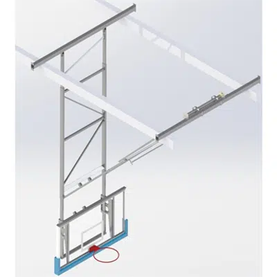 Image for Roof Mounted Matchplay Basketball Goal 7,6-8,1m, Acrylic backboard 1800x1050 mm Forward hoisted