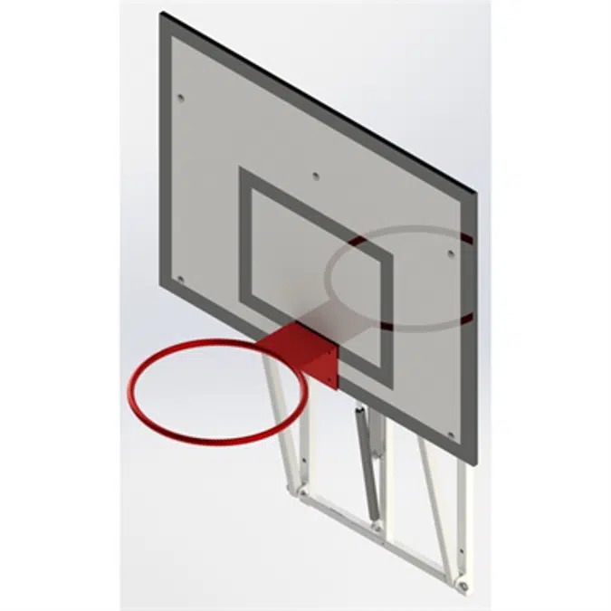 Vägghängt basketmål UNISPORT 800, Trätavla 1200x900