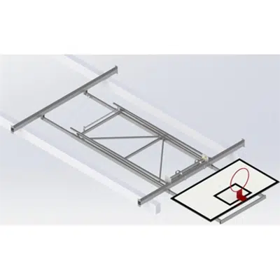 Image for Roof Mounted Matchplay Basketball Goal 6,8-7,6m, Timber backboard 1800x1050 mm Forward hoisted