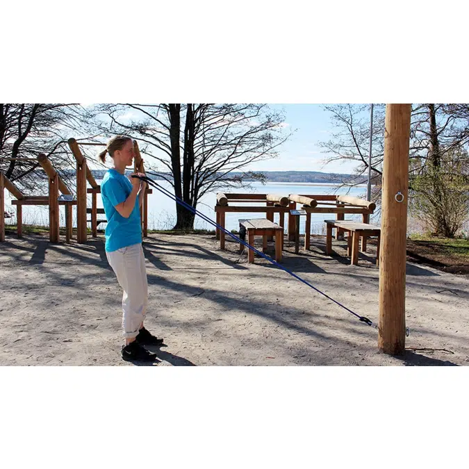 Wooden Outdoor Gym Pole For Resistance Bands