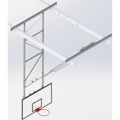 Image for Roof Mounted Matchplay Basketball Goal 7,6-8,1m, Timber backboard 1800x1050 mm Forward hoisted