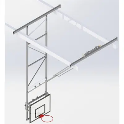 Roof Mounted Matchplay Basketball Goal 7,6-8,1m, Timber backboard 1200x900 mm Forward hoisted图像