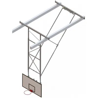 Image pour Roof Mounted Matchplay Basketball Goal 6,8-7,6m, Timber backboard 1800x1050 mm Backward hoisted