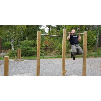 imagem para Wooden Outdoor Gym Push-up bars