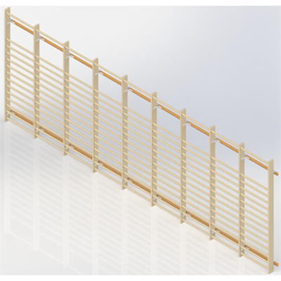 Image for Wall Bars UNISPORT High 2475 mm 9 Modules