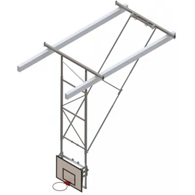 Roof Mounted Matchplay Basketball Goal 6,8-7,6m, Timber backboard 1200x900 mm Backward hoisted 이미지