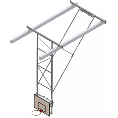изображение для Roof Mounted Matchplay Basketball Goal 6,8-7,6m, Timber backboard 1200x900 mm Backward hoisted