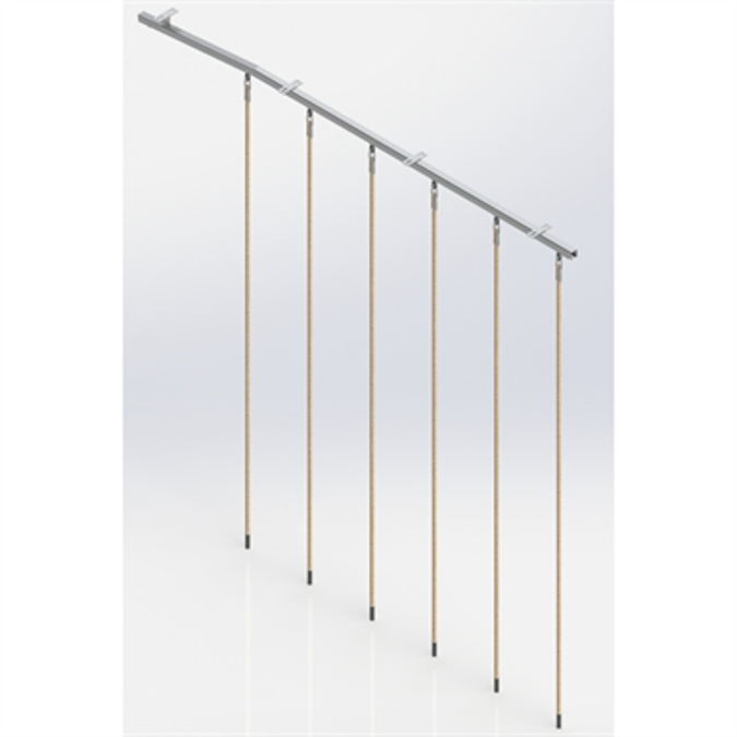 BIM objects Free download! Ceiling Mounted Rope Trackway, 6 ropes