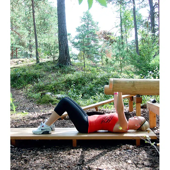 Wooden Outdoor Gym Bench press 